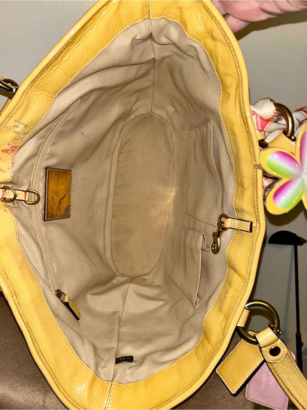 Coach Poppy straw appliqué tote bag. Y2K - Picture 9 of 11